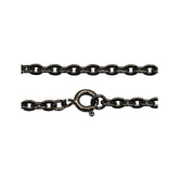 925 Sterling Silver Black Rhodium Anchor Forzata Link Cable 1mm Chain